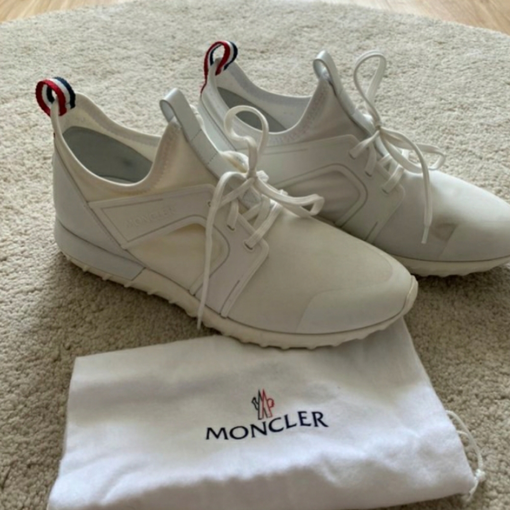 Moncler white meline sneakers